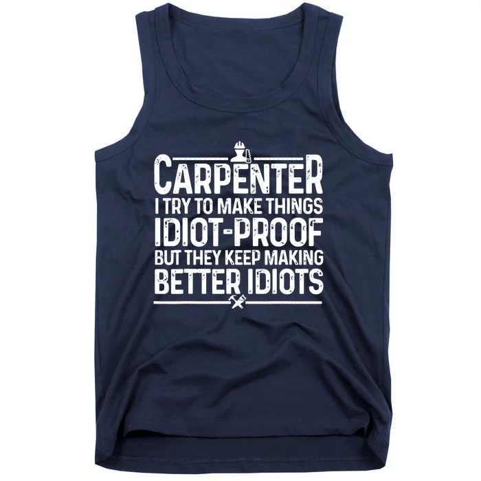 Carpenter Woodworking Art For Men Women Carpentry Woodworker Tank Top