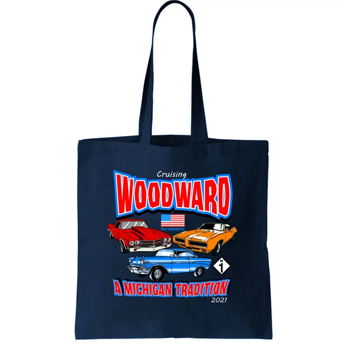 Cruising Woodward Ave M1 A Michigan Tradition Tote Bag