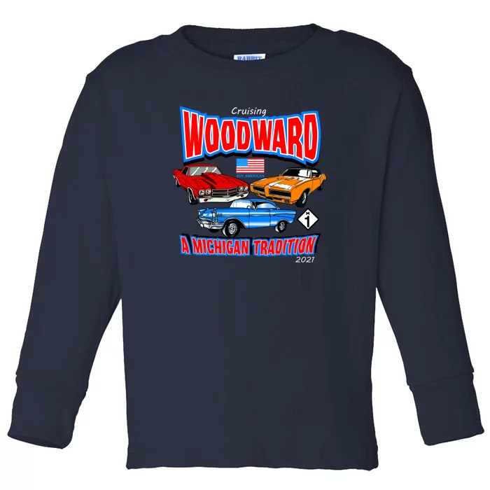 Cruising Woodward Ave M1 A Michigan Tradition Toddler Long Sleeve Shirt