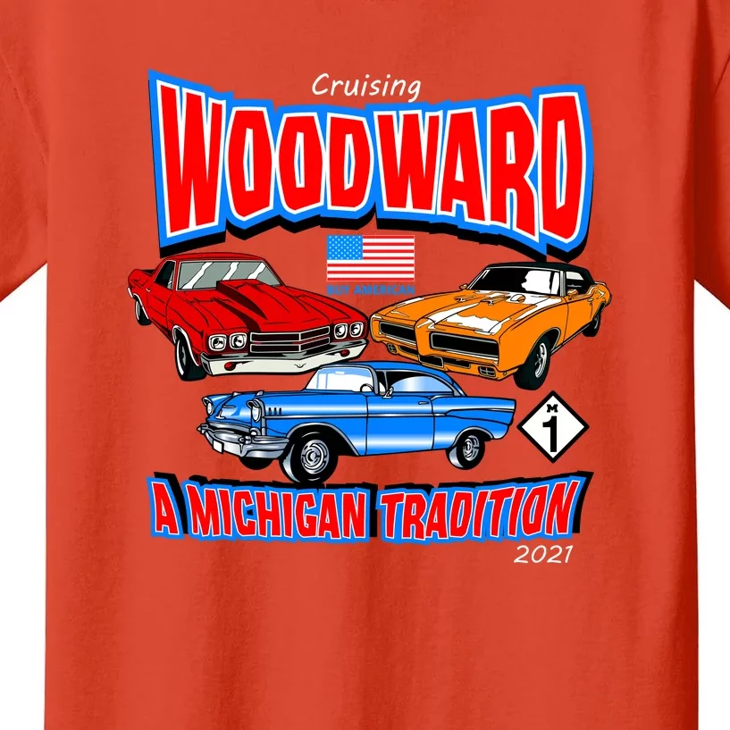 Cruising Woodward Ave M1 A Michigan Tradition Kids T-Shirt