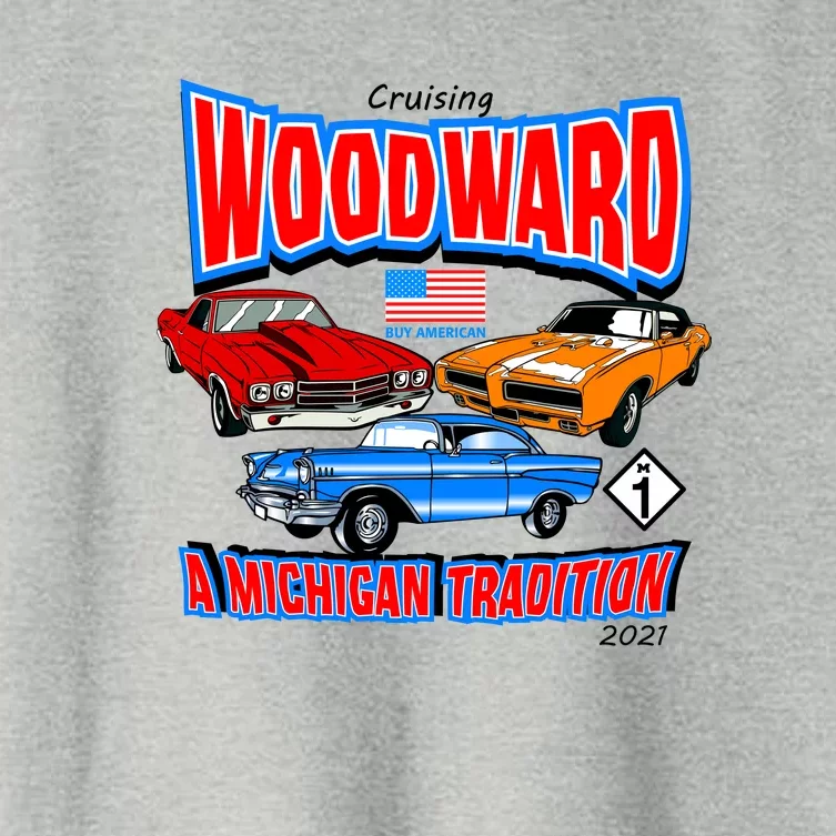 Cruising Woodward Ave M1 A Michigan Tradition Women's Crop Top Tee