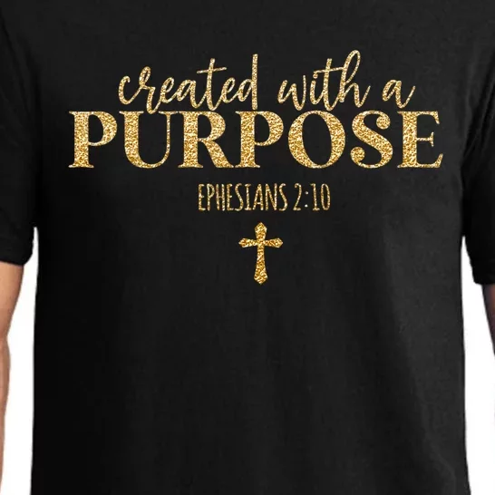 Created With A Purpose, Christian, Bible Verse, Jesus Pajama Set