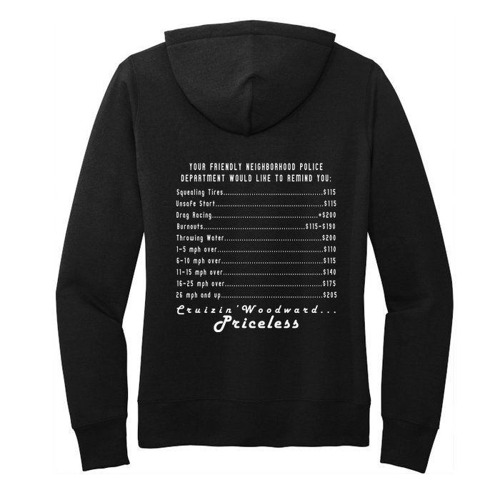 Cruizin' Woodward Ave M1 Priceless Funny Police Front & Back Front & Back Women's Pullover Hoodie