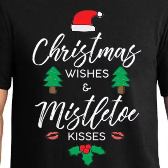 Christmas Wishes And Mistletoe Pajama Set