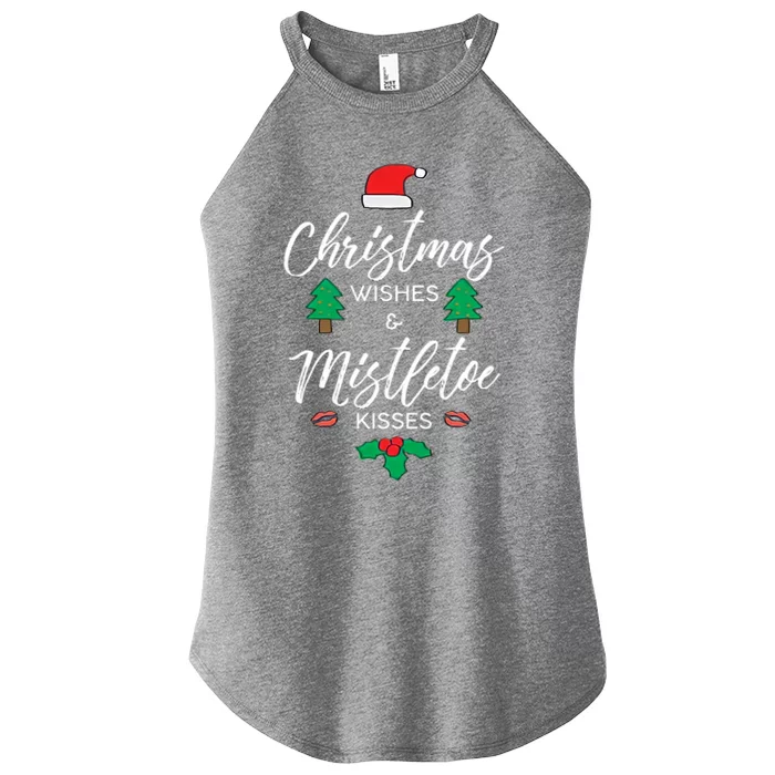 Christmas Wishes And Mistletoe Women’s Perfect Tri Rocker Tank