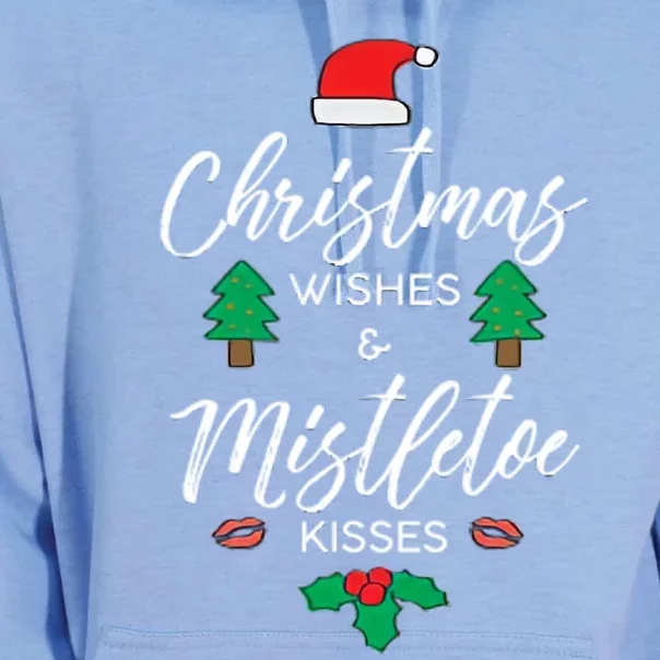 Christmas Wishes And Mistletoe Unisex Surf Hoodie