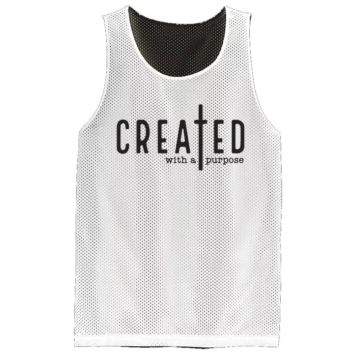 Created With A Purpose Jesus God Christian Faith Easter Day Mesh Reversible Basketball Jersey Tank