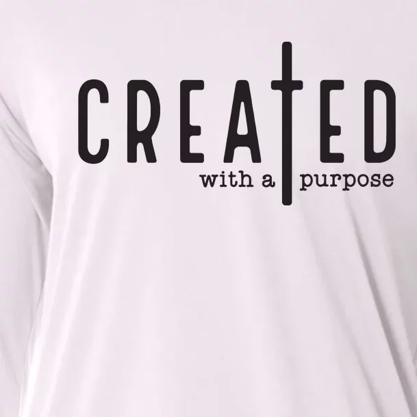 Created With A Purpose Jesus God Christian Faith Easter Day Cooling Performance Long Sleeve Crew