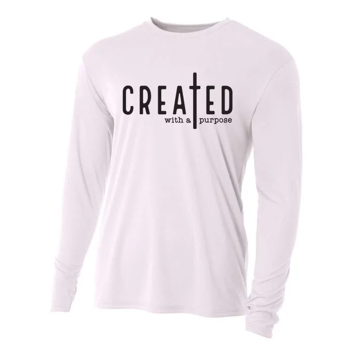 Created With A Purpose Jesus God Christian Faith Easter Day Cooling Performance Long Sleeve Crew