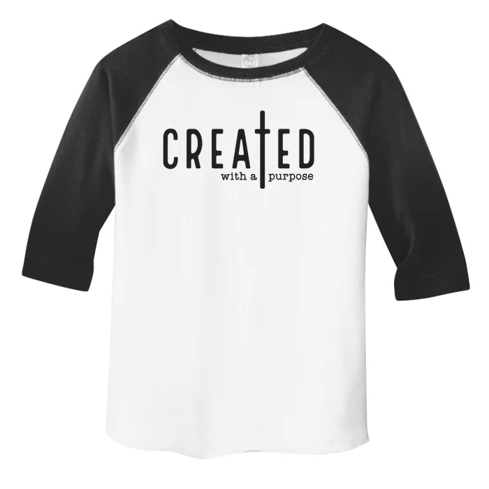 Created With A Purpose Jesus God Christian Faith Easter Day Toddler Fine Jersey T-Shirt