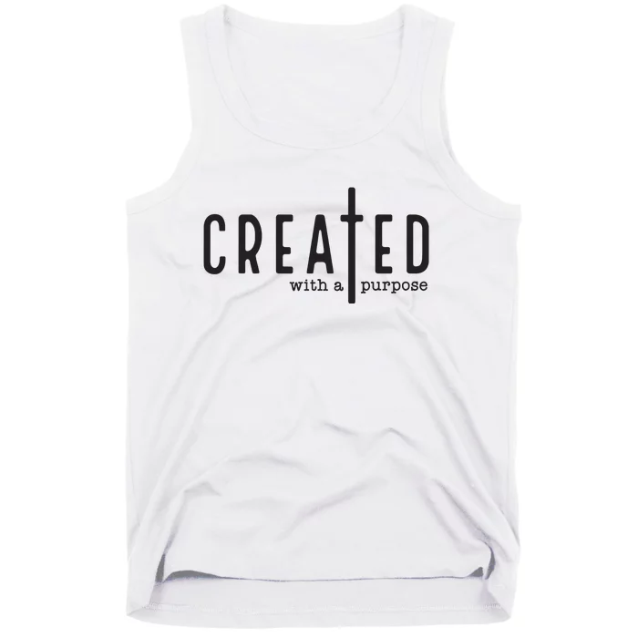 Created With A Purpose Jesus God Christian Faith Easter Day Tank Top