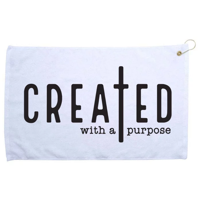 Created With A Purpose Jesus God Christian Faith Easter Day Grommeted Golf Towel