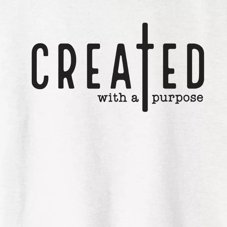 Created With A Purpose Jesus God Christian Faith Easter Day Women's Crop Top Tee