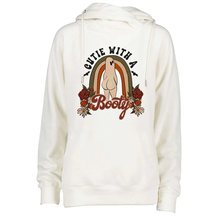 Cutie With A Booty Funny Halloween Fall Womens Funnel Neck Pullover Hood