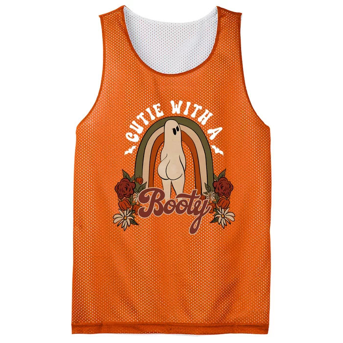 Cutie With A Booty Funny Halloween Fall Mesh Reversible Basketball Jersey Tank