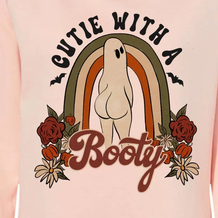 Cutie With A Booty Funny Halloween Ghost Womens California Wash Sweatshirt