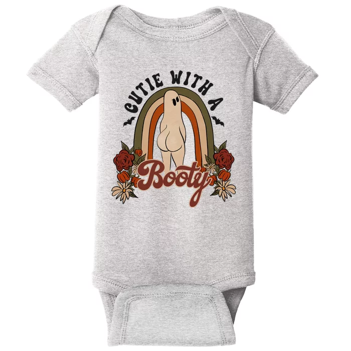 Cutie With A Booty Funny Halloween Ghost Baby Bodysuit