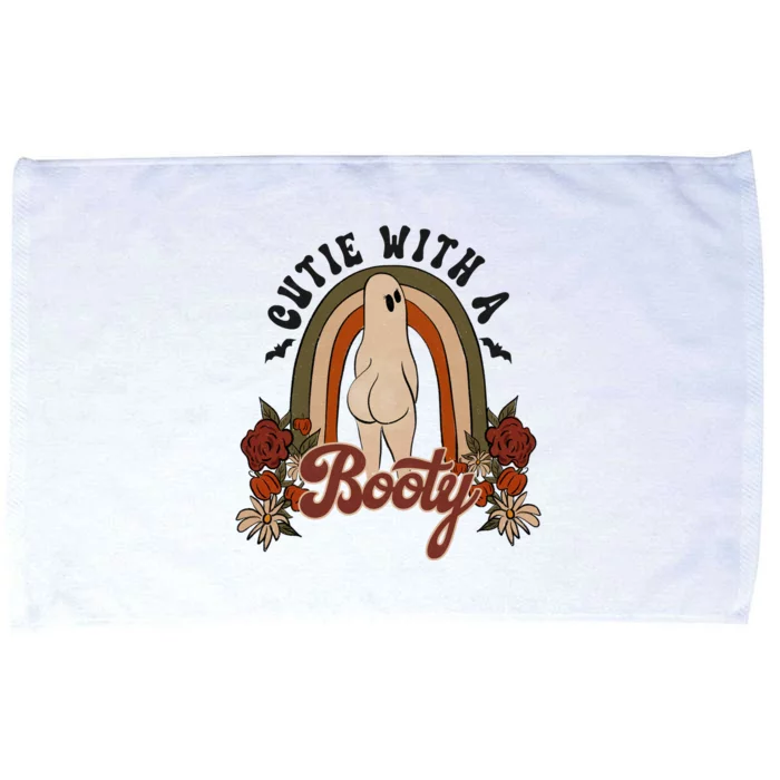 Cutie With A Booty Funny Halloween Ghost Microfiber Hand Towel