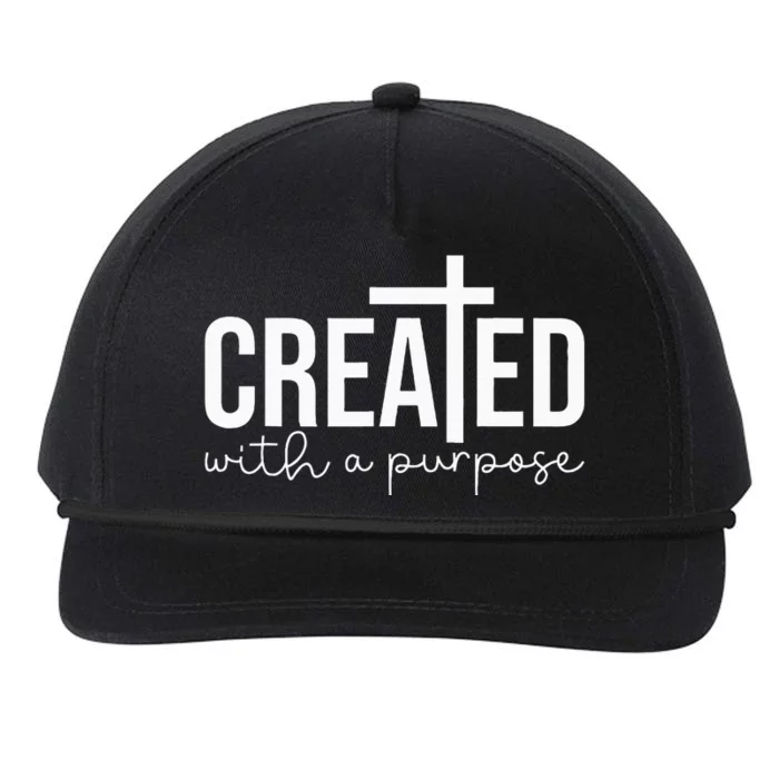 Created With A Purpose Christian Teacher Snapback Five-Panel Rope Hat