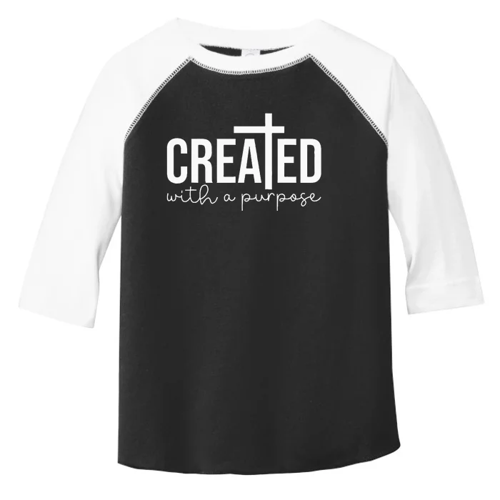 Created With A Purpose Christian Teacher Toddler Fine Jersey T-Shirt