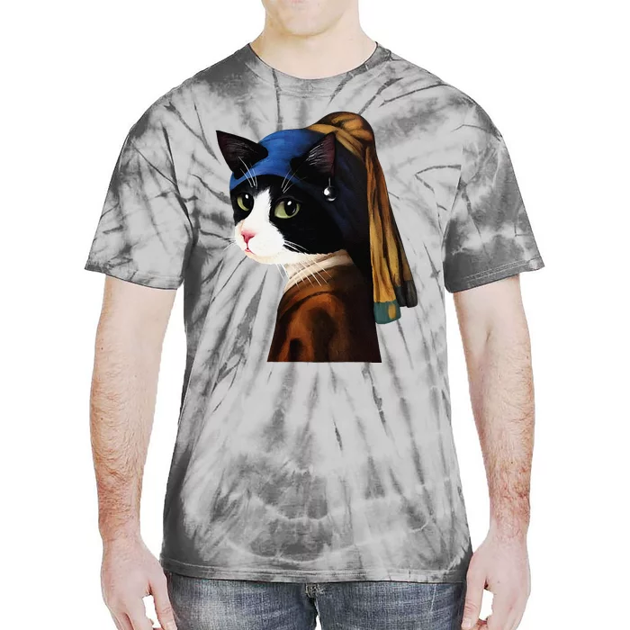 Cat With A Pearl Earring Tie-Dye T-Shirt