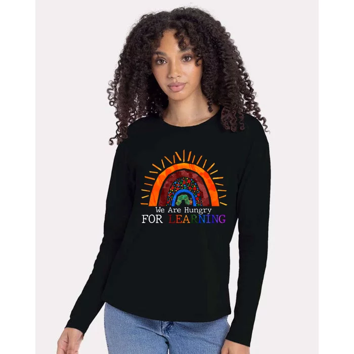 Cute We Are Hungry For Learning Back To School Womens Cotton Relaxed Long Sleeve T-Shirt