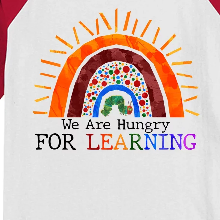 Cute We Are Hungry For Learning Back To School Kids Colorblock Raglan Jersey