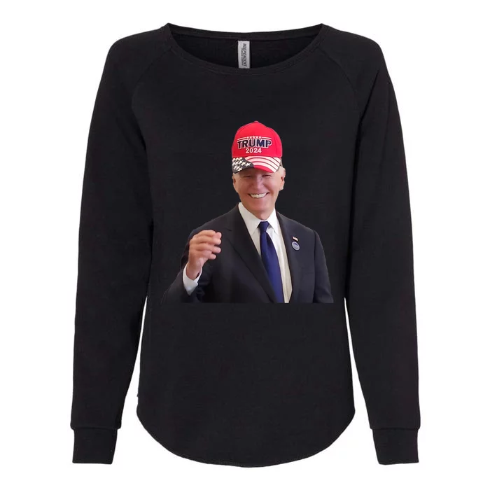 Cap Wear A Trump Hat Funny Joe Biden Dons Trump 2024 Gift Womens California Wash Sweatshirt