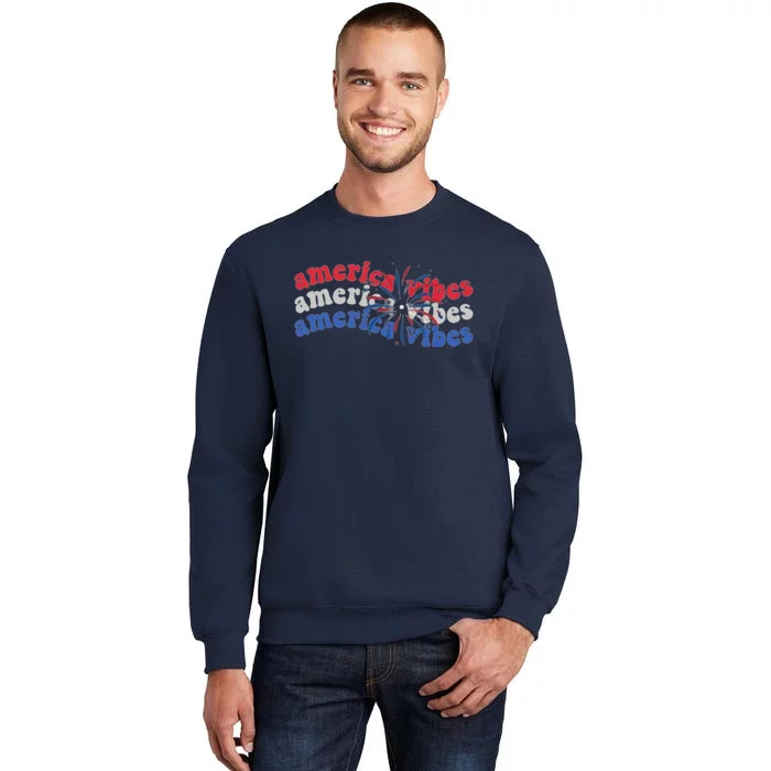 Cool Wavy America Vibes Fireworks Sweatshirt