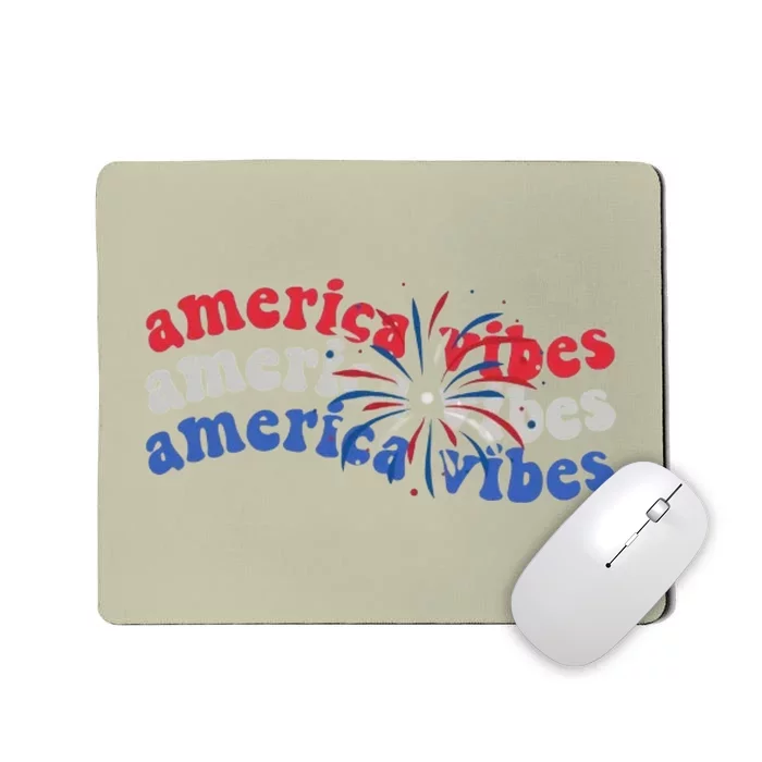 Cool Wavy America Vibes Fireworks Mousepad