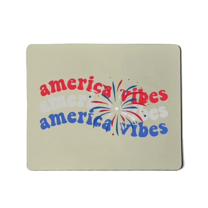 Cool Wavy America Vibes Fireworks Mousepad