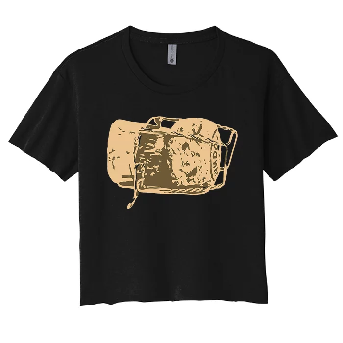 Cork Wine And Champagne Lovers Gift Women's Crop Top Tee