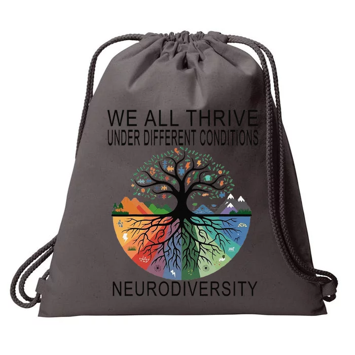 Cute We All Thrive Under Different Conditions Neurodiversity Drawstring Bag