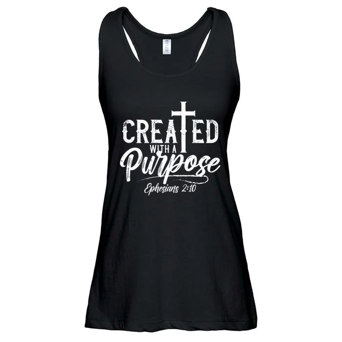 Created With A Purpose Ephesians 2 10 Bible Verse Christian Ladies Essential Flowy Tank