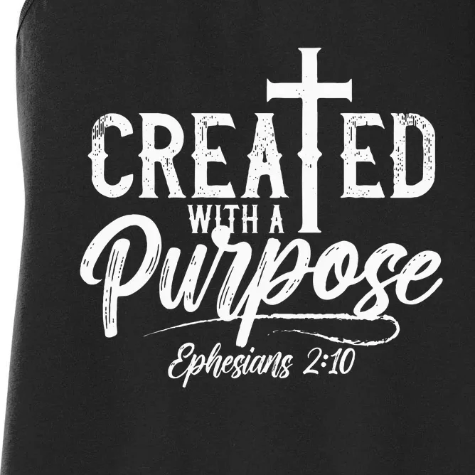 Created With A Purpose Ephesians 2 10 Bible Verse Christian Women's Racerback Tank