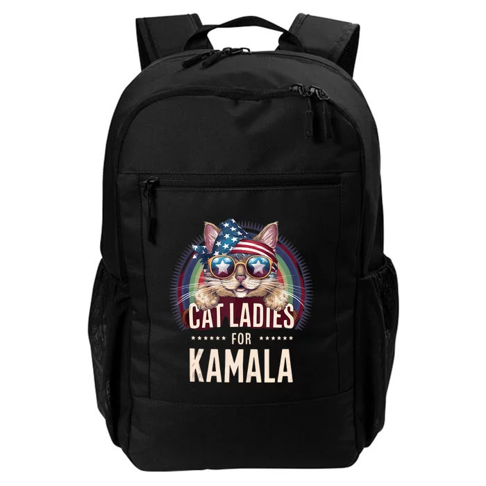 Cat With American Flag Bandana Cat Ladies For Kamala Daily Commute Backpack