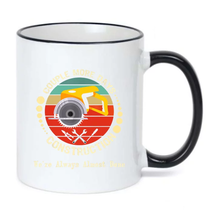 Construction We’re Always Almost Done Retro Black Color Changing Mug