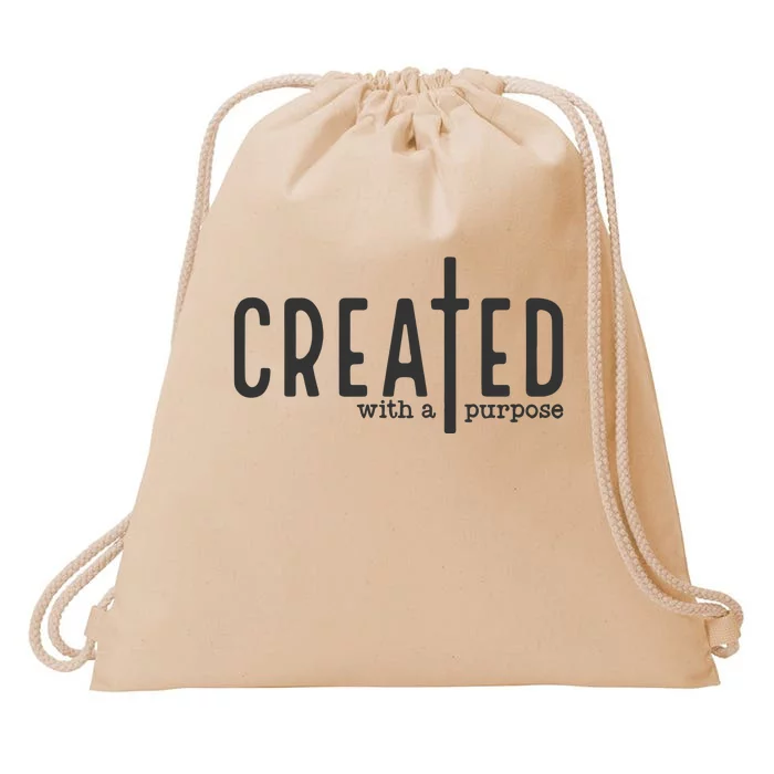 Created With A Purpose Christian Drawstring Bag