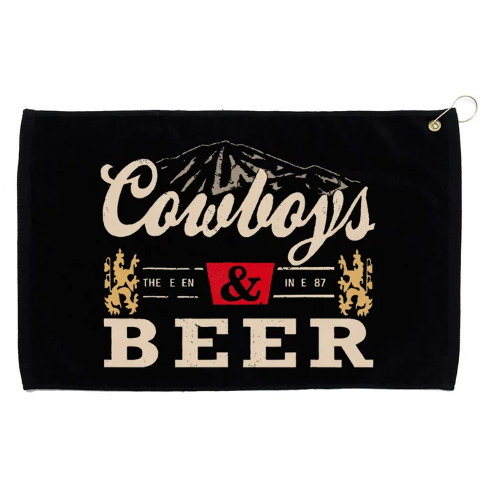 Cowboys Western And Beer Cowboy Lovers Grommeted Golf Towel