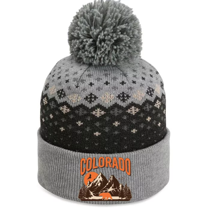 Colorado Wilderness Bear Mountains The Baniff Cuffed Pom Beanie