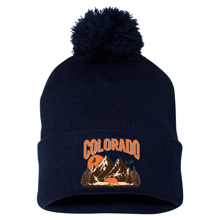 Colorado Wilderness Bear Mountains Pom Pom 12in Knit Beanie