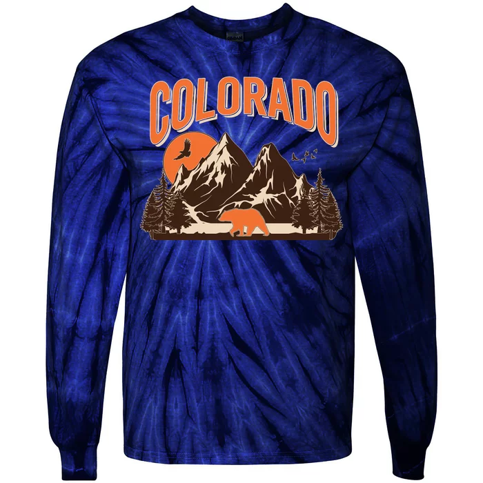 Colorado Wilderness Bear Mountains Tie-Dye Long Sleeve Shirt