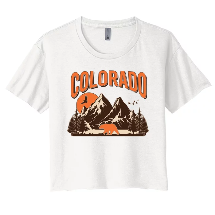 Colorado Wilderness Bear Mountains Women's Crop Top Tee