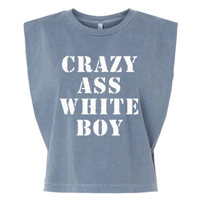 Crazy White Boy Funny Young Cool America Boy Garment-Dyed Women's Muscle Tee