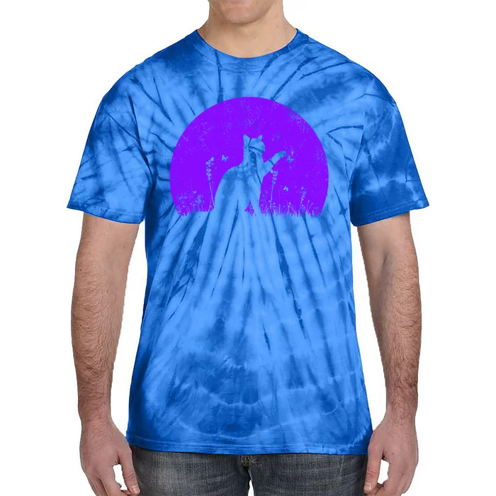 Cat With Butterfly Purple Sunset Gift Tie-Dye T-Shirt