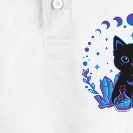 Cute Witchy Black Cat Crystal Alchemy Kawaii Pastel Goth Dry Zone Grid Performance Polo