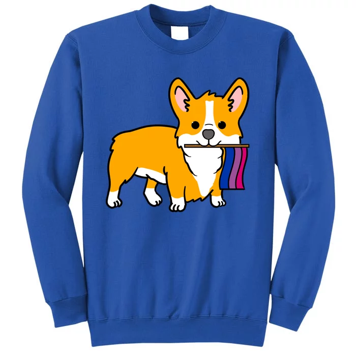 Corgi With Bisexual Pride Flag Great Gift Tall Sweatshirt