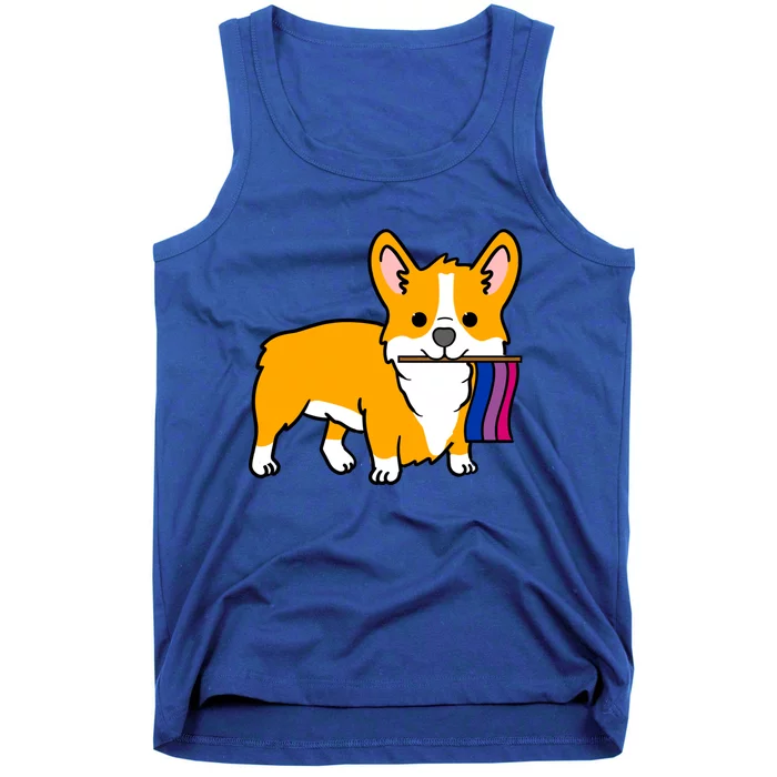 Corgi With Bisexual Pride Flag Great Gift Tank Top