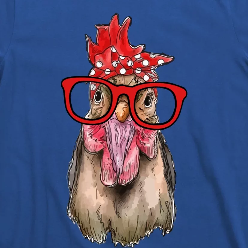 Chicken With Bandana Headband And Glasses Cool Chickens Gift T-Shirt