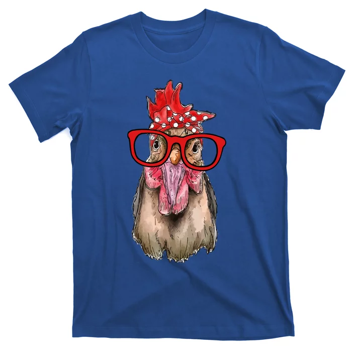 Chicken With Bandana Headband And Glasses Cool Chickens Gift T-Shirt